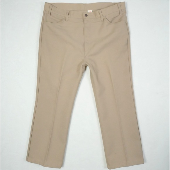 Vintage Levis 517 Pants Men Actual 39x27 Brown Sta Prest Bootcut Flared Made USA - Picture 2 of 9